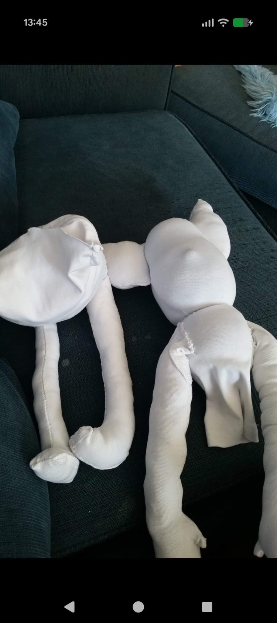 Fabric pieces of the Blume doll before assembly