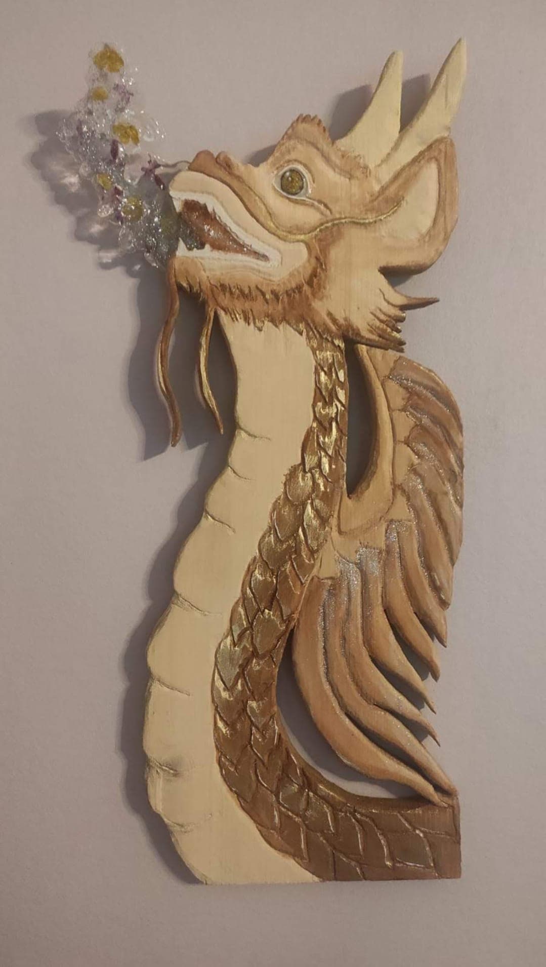 Wooden Florenz carving mid fire-breath